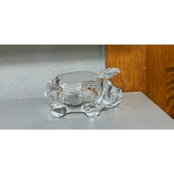 Vintage Vannes Le Chatel crystal glass pig dish - Picture 8 of 8